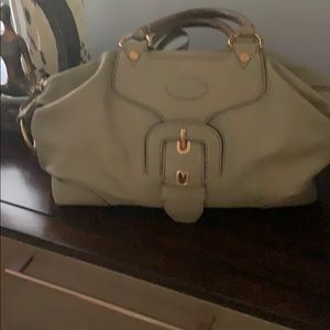 Designer Tod medium size olive, two handle bag.
